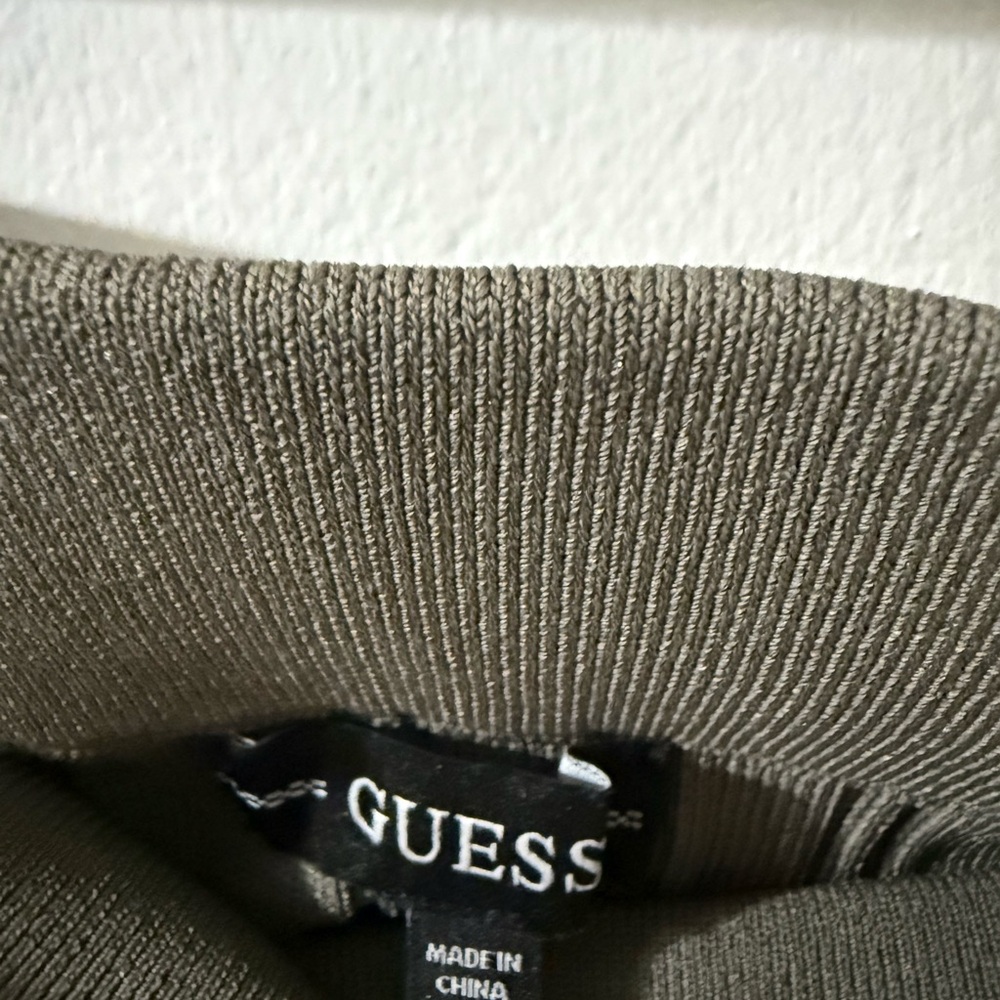 GUESS Olive Ribbed Tank Top